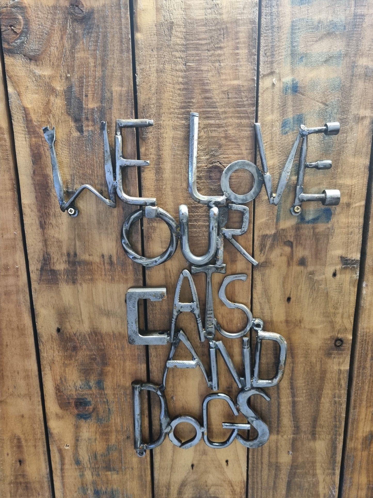 We love our cats and dogs sign