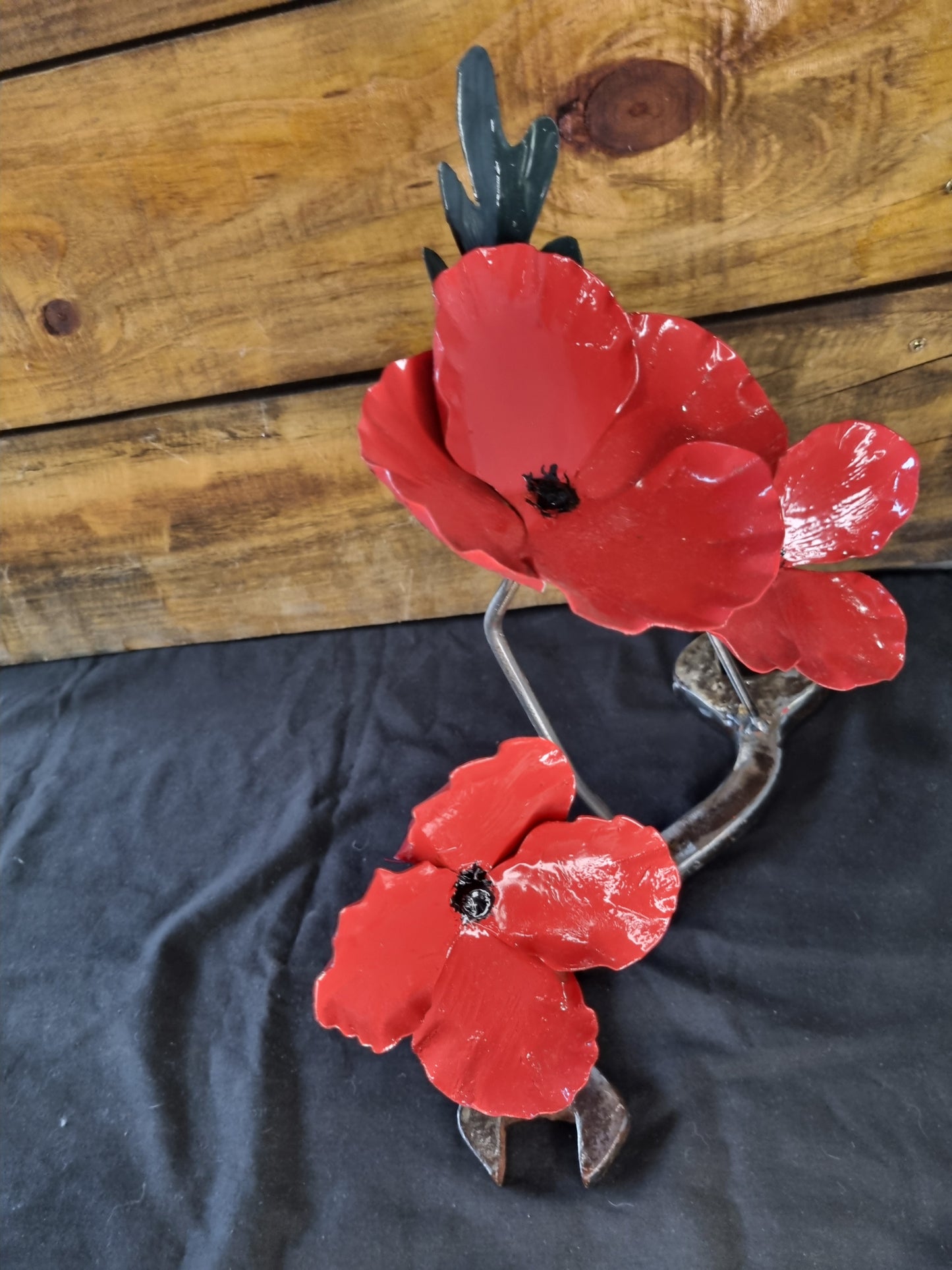 3 Poppies on a Spanner – A Bold Tribute in Reclaimed Metal