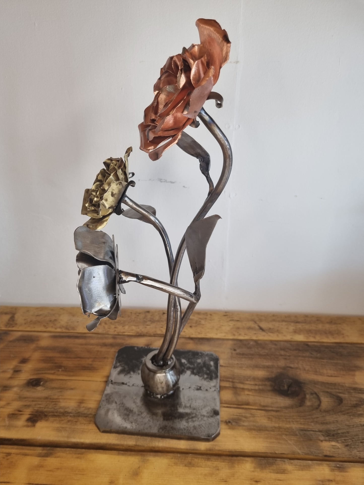 Trio of Roses – Brass, Copper & Metal