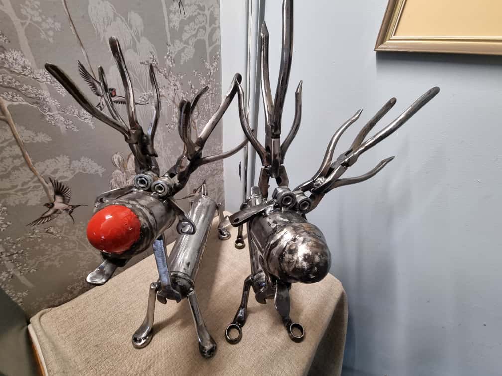Handcrafted Metal Reindeer