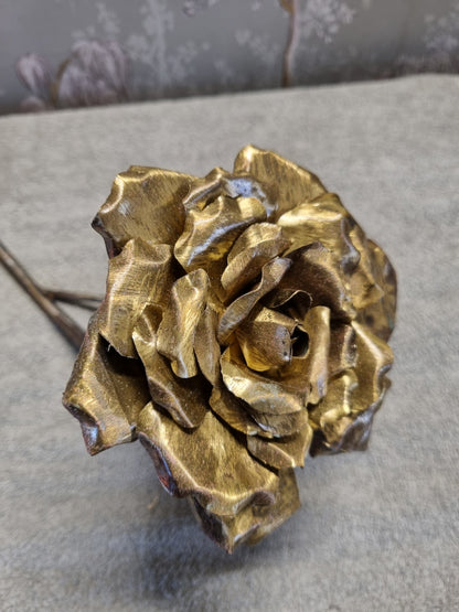 Long Stem Brass Rose