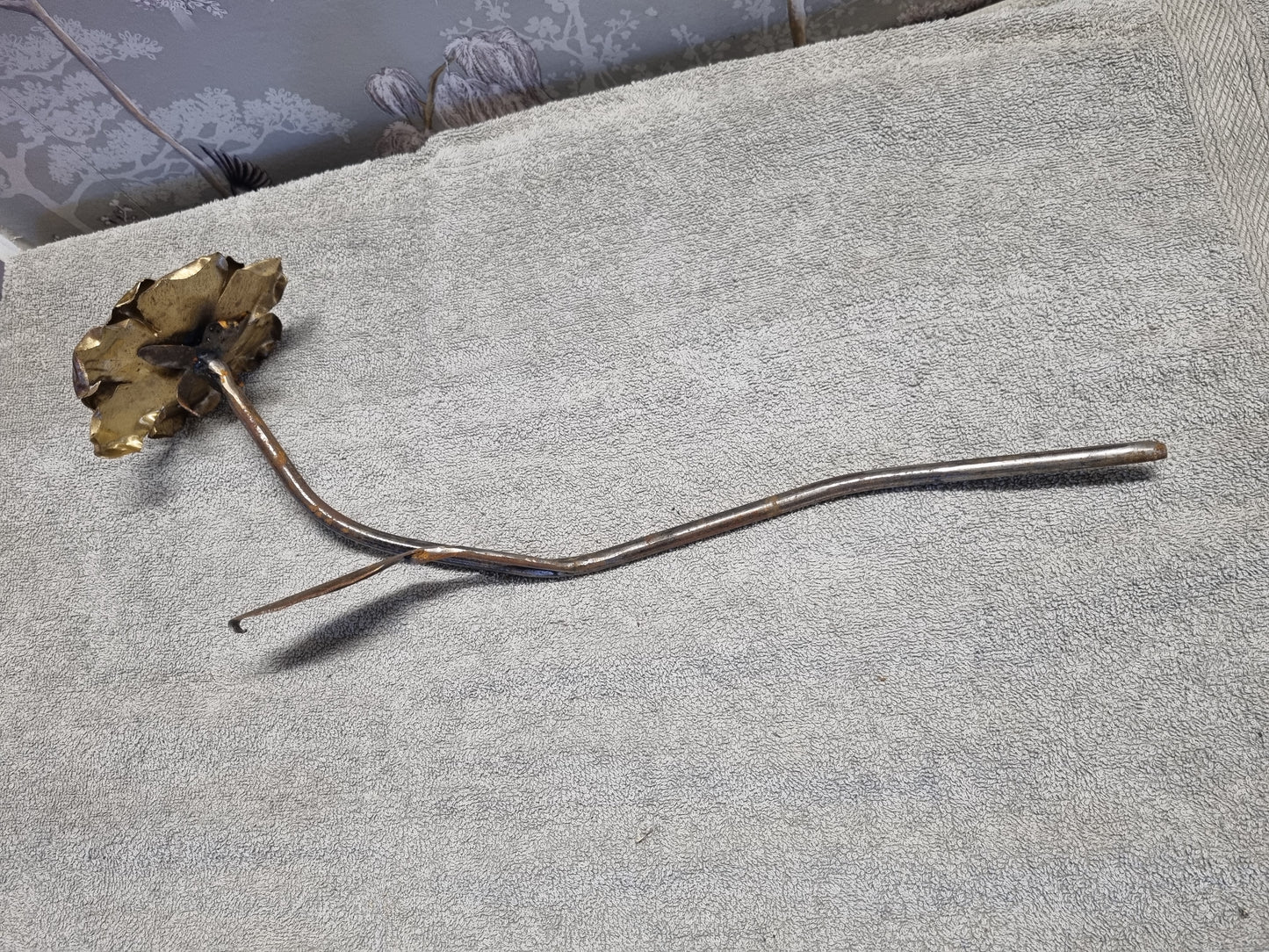 Long Stem Brass Rose
