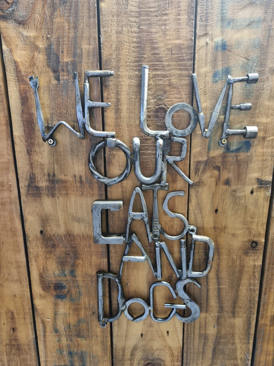 We love our cats and dogs sign