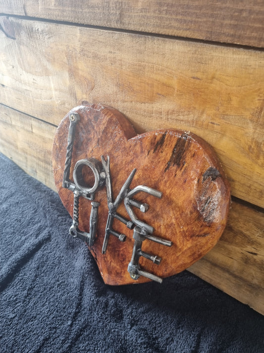 “Love Life” Wooden Heart – 28 x 28 x 2.5 cm