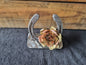 Brass & Copper Rose on Horseshoe Sculpture