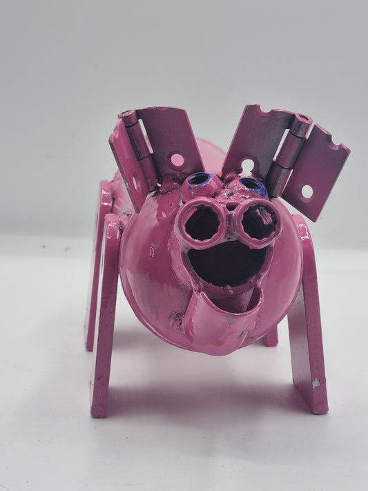 Upcycled Pink Pig Sculpture – Quirky & Sustainable Art