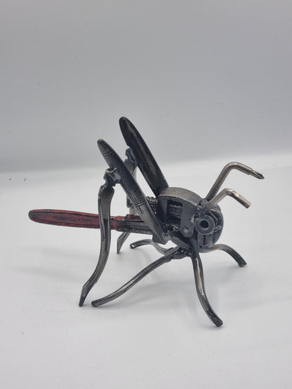 Upcycled Metal Grasshopper Sculpture – Handmade Industrial Art