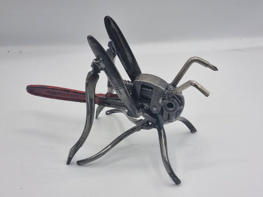 Upcycled Metal Grasshopper Sculpture – Handmade Industrial Art