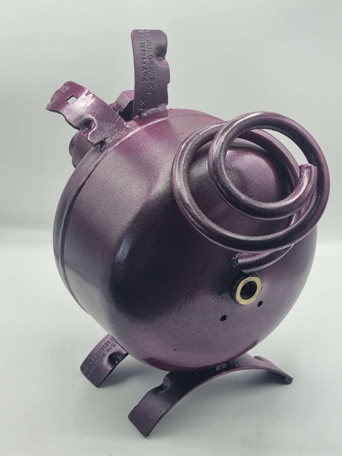 Percy Plum Pig – Upcycled Metal Pig Sculpture
