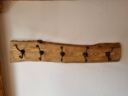 Rustic Reclaimed Wood Coat Hook Rack