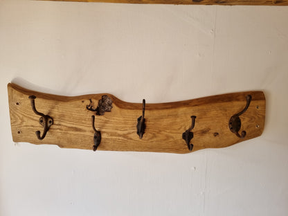 Rustic Reclaimed Wood Coat Hook Rack