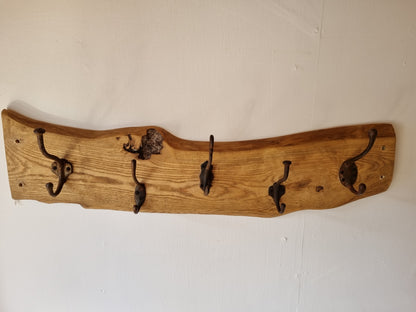 Rustic Reclaimed Wood Coat Hook Rack