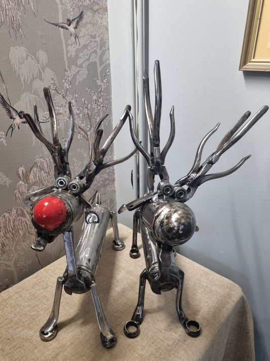 Handcrafted Metal Reindeer