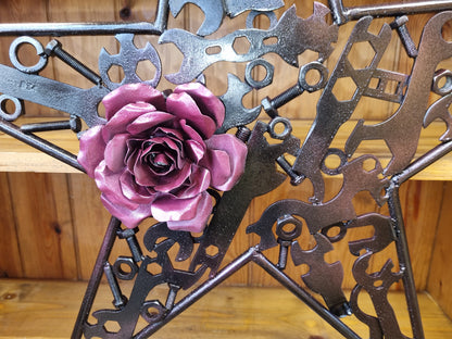 Star Sculpture with Purple Rose