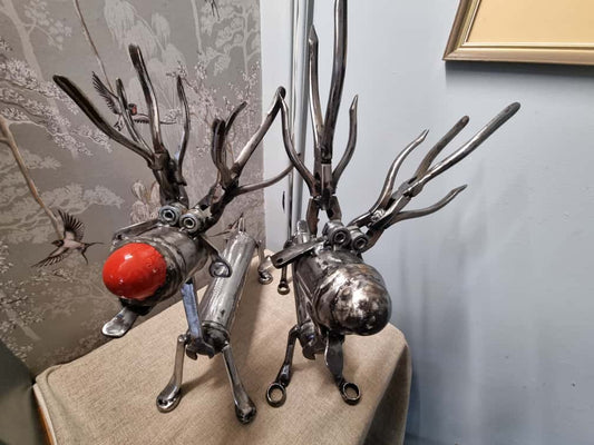 Handcrafted Metal Reindeer